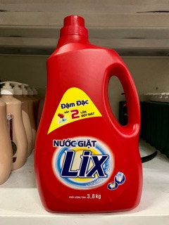 Nước giặt Lix đậm đặc 3,8kg(màu đỏ)