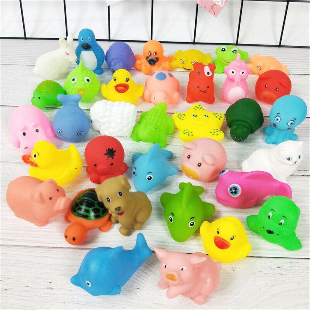 Bộ 10 Vịt Cao Su Hoạt Hình Đồ Chơi Khi Tắm Cho Bé