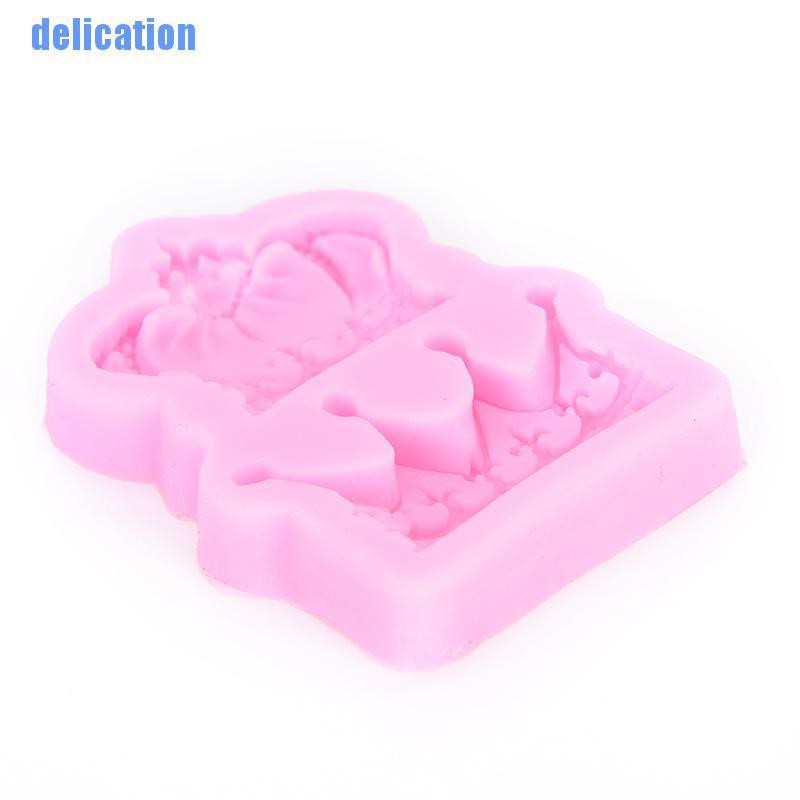 Khuôn Silicone Nhấn Bánh Hình Vương Miện 3d