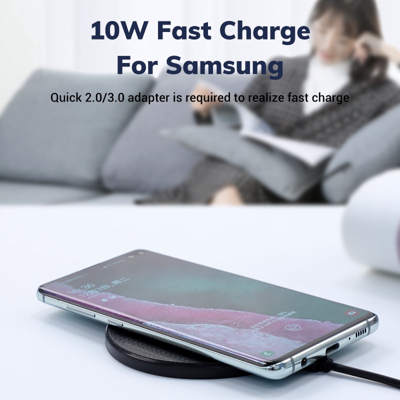 Đế sạc nhanh không dây TOPK B01W 10W cho iPhone Xs Max X 8 Plus Samsung Note 9 Note 8 S10