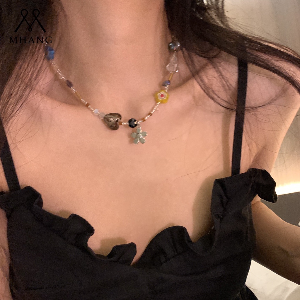 Vòng cổ Hạt Pha Lê Nhiều Màu Sắc Phong Cách Punk