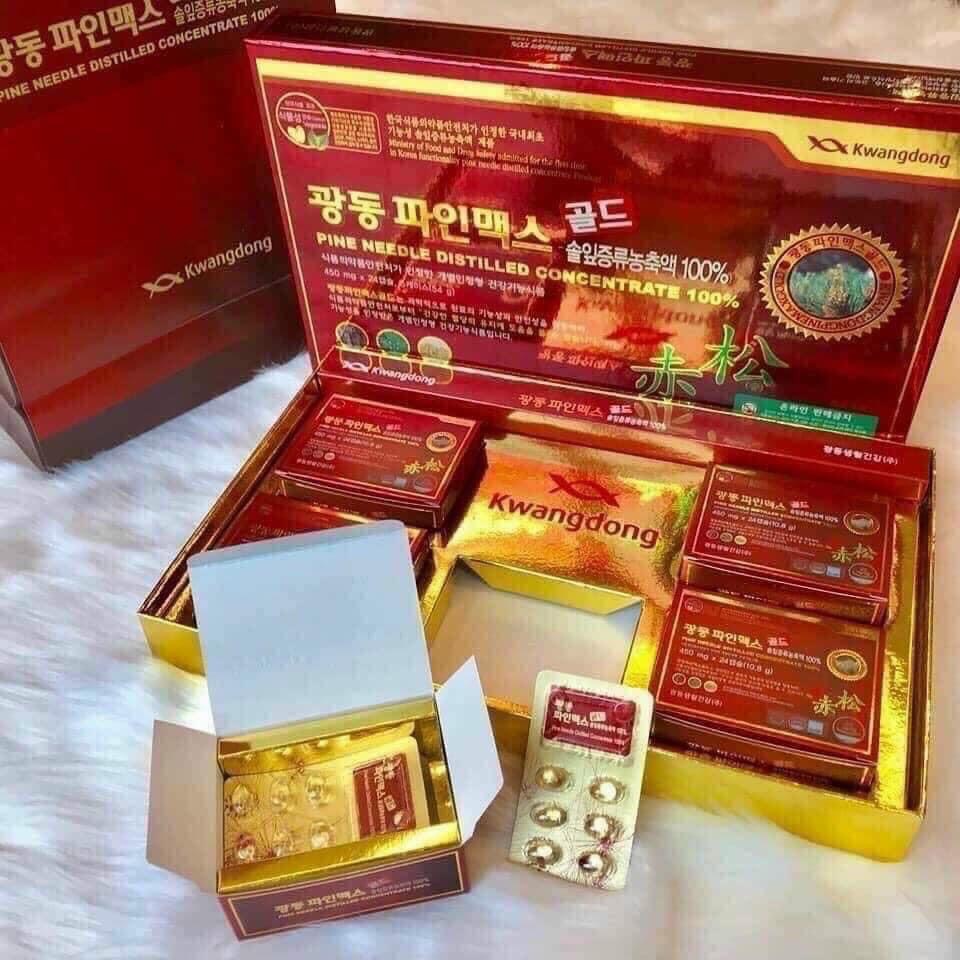 Tinh dầu thông đỏ Kwangdong HÀN QUỐC- Giảm mỡ máu, phòng ung thư hộp 120 viên
