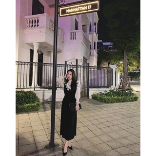 VÁY PHA CỔ REN TAY SƠ MI