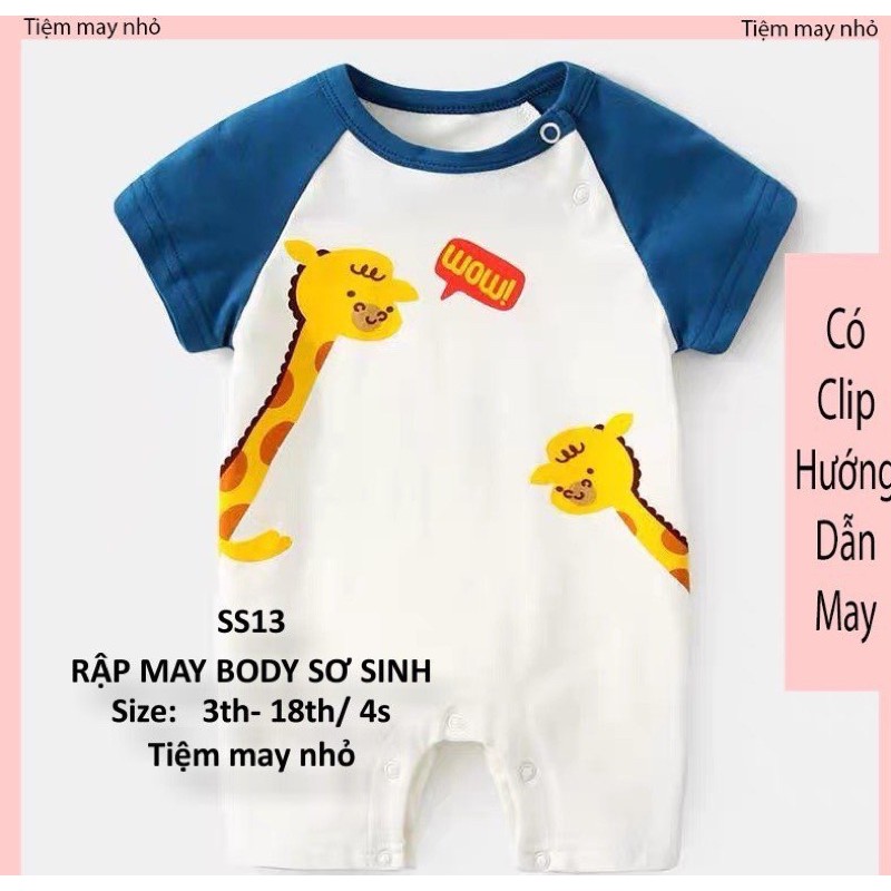 SS13_Rập giấy may body tay raglan sơ sinh