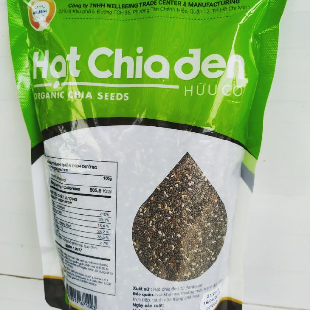 Hạt Chia Đen Hữu Cơ Nhập Khẩu 0.5kg | BigBuy360 - bigbuy360.vn