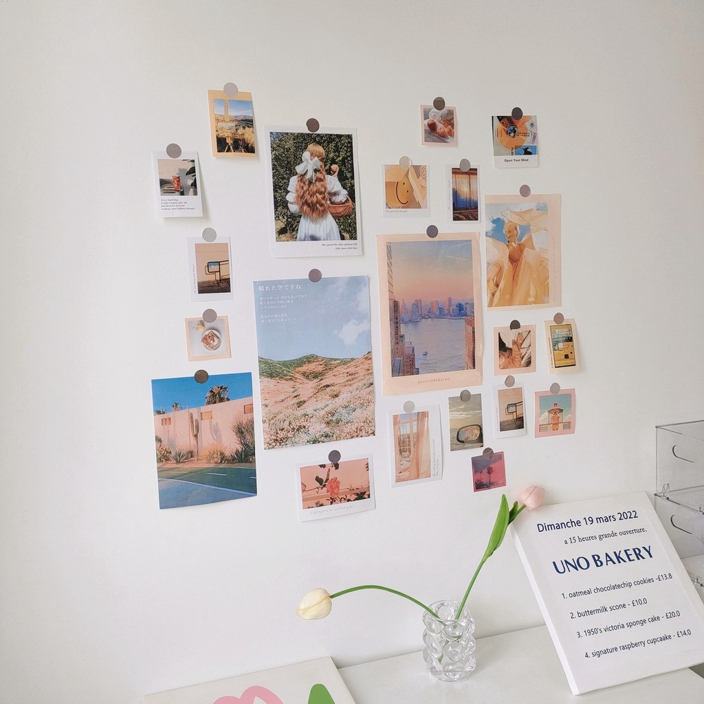 Poster dán tường THINGS room decor bàn học vintage aesthetic retro set postcard decal tranh giấy treo phòng ngủ hàn quốc