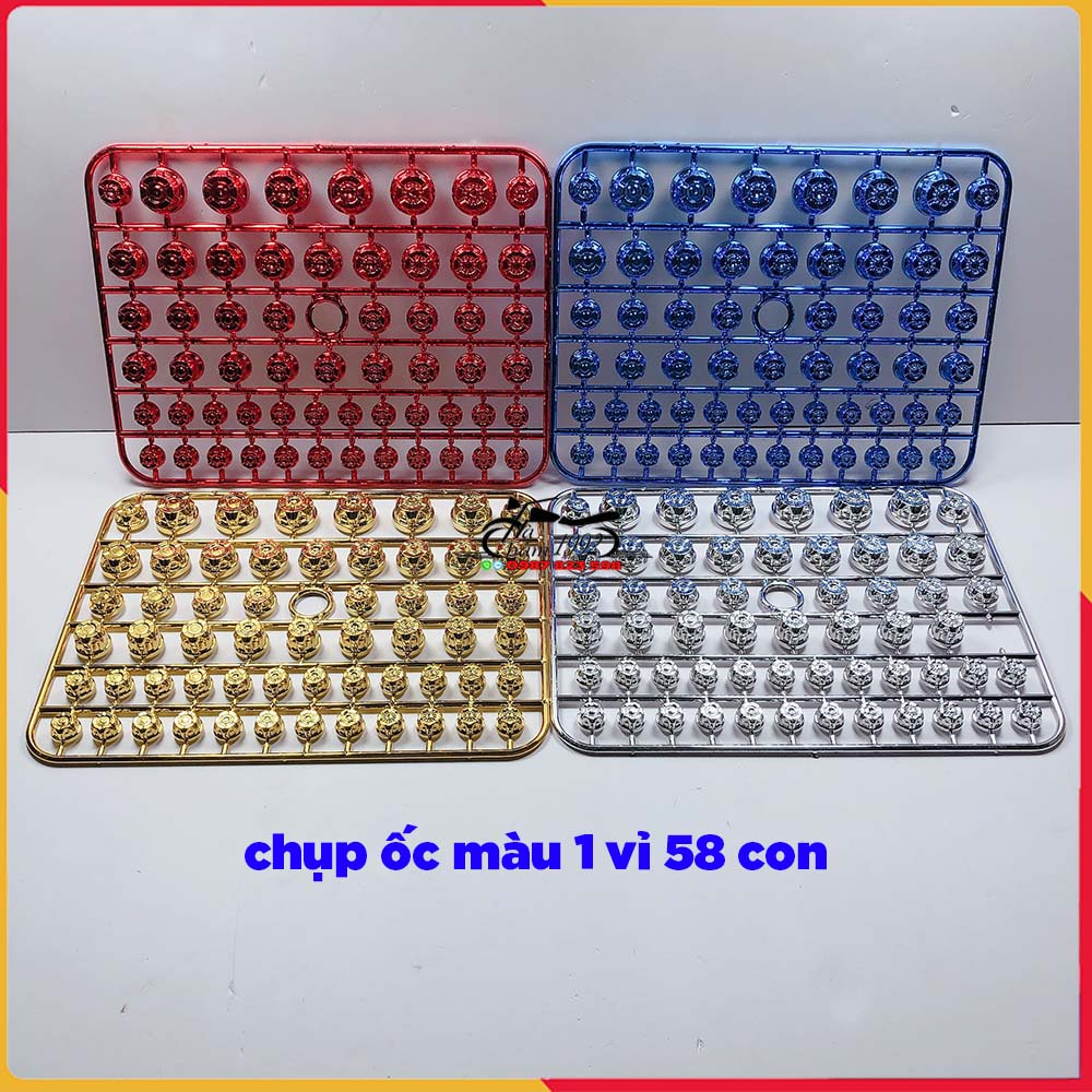 1 Vỉ Chụp Ốc Màu ( 58 con ) Nhiều Size