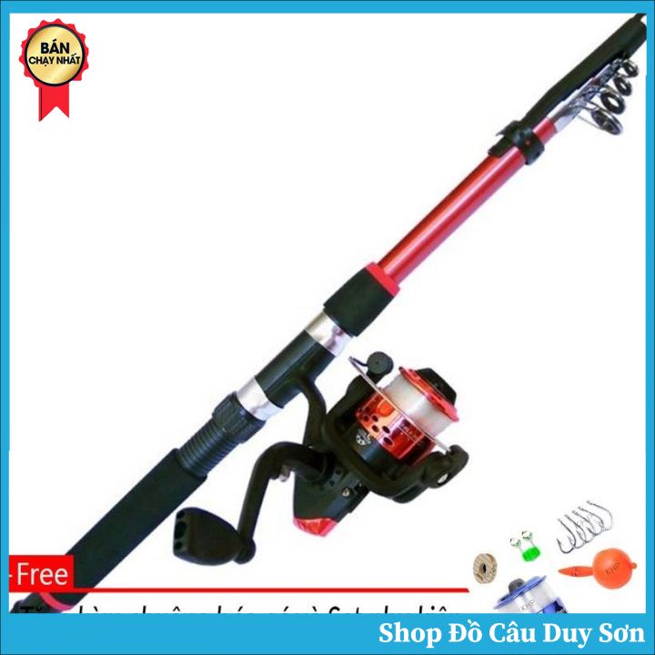 Bộ Cần Câu Giá Rẻ KHP 2m4 Kèm Máy+Dây+Bộ Phao Lưỡi