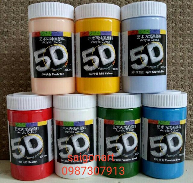 Màu Vẽ 3D Acrylic 300ml( 1/2 Bản màu đầu)