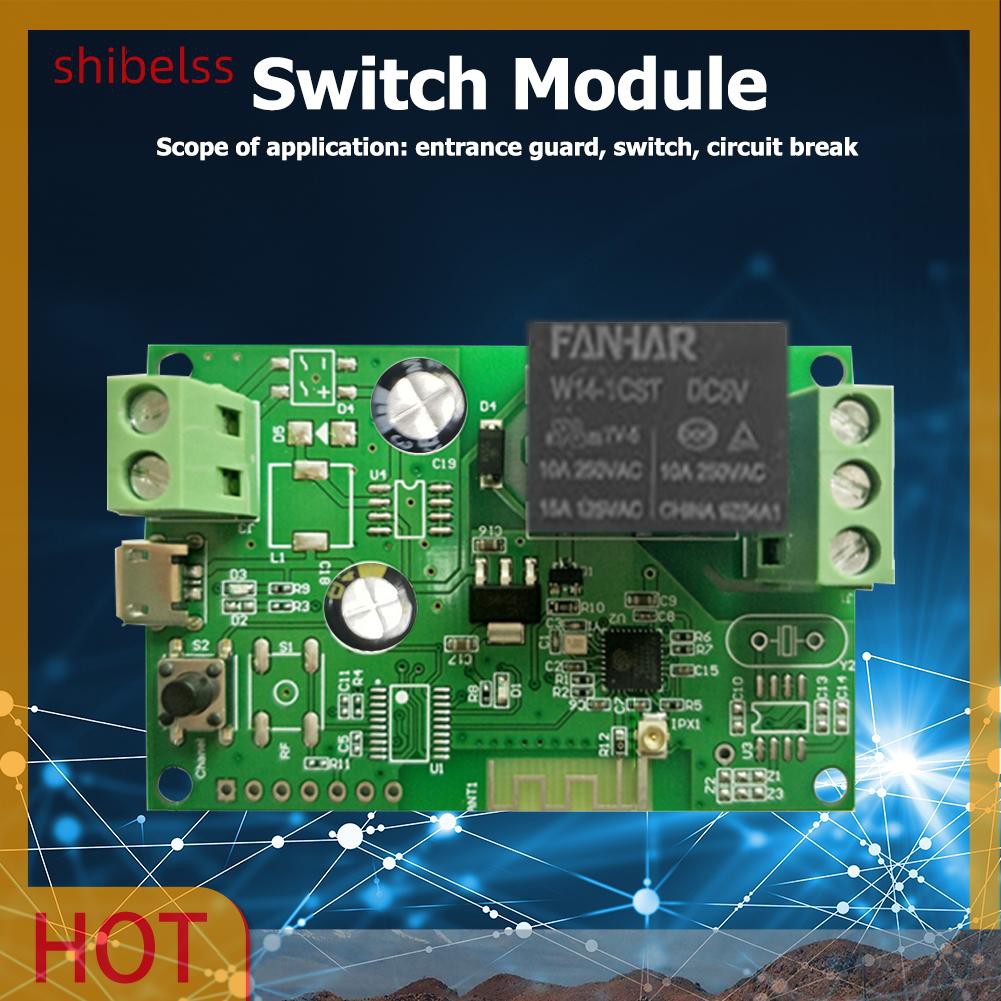 （ʚshibelss）SONOFF DC12V/5-32V Wireless WiFi Smart Switch Inching/Self-Locking Module