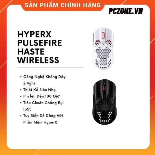 Chuột không dây gaming siêu nhẹ  HyperX Pulsefire Haste Wireless Chính Hãng Mới 100% Bảo Hành 24 Tháng