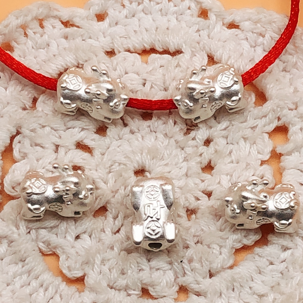 Charm Bạc 925 - Tỳ Hưu May Mắn Tài Lộc - Phụ Kiện Xâu Vòng Tay Nam Nữ, Charm Phối Vòng Tay Phong Thuỷ Handmade