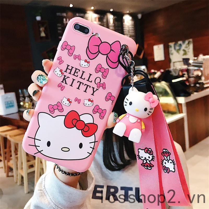 Casing VIVO X7/X7P/X9/X9S/X9P/X9SP/X20/X20P/X21/X23 Kitty Cat Phone Snap-on Case Set +Pendant