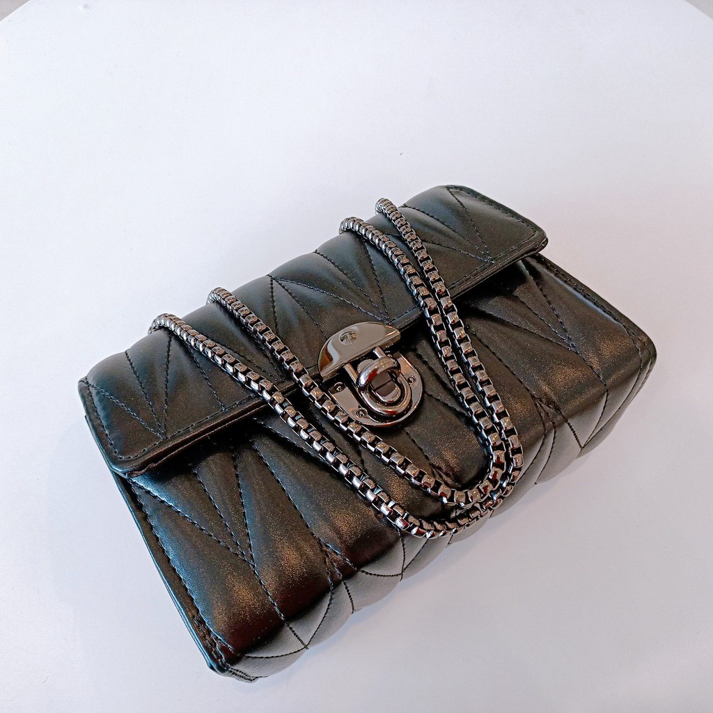 Túi xách nữ túi đeo chéo nữ thời trang cá tính thiết kế khóa xoay kết hợp dây đính hạt cườm   TDC2137