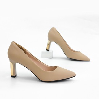 Giày Cao Gót 7cm Gót Mạ Vàng X379