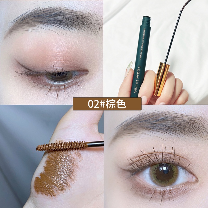 Mascara Trang Điểm Màu Sắc Đầu Cọ Mỏng Uốn Cong Làm Dài Lông Mi Lâu Trôi Không Nhòe Kháng Nước Và Mồ Hôi