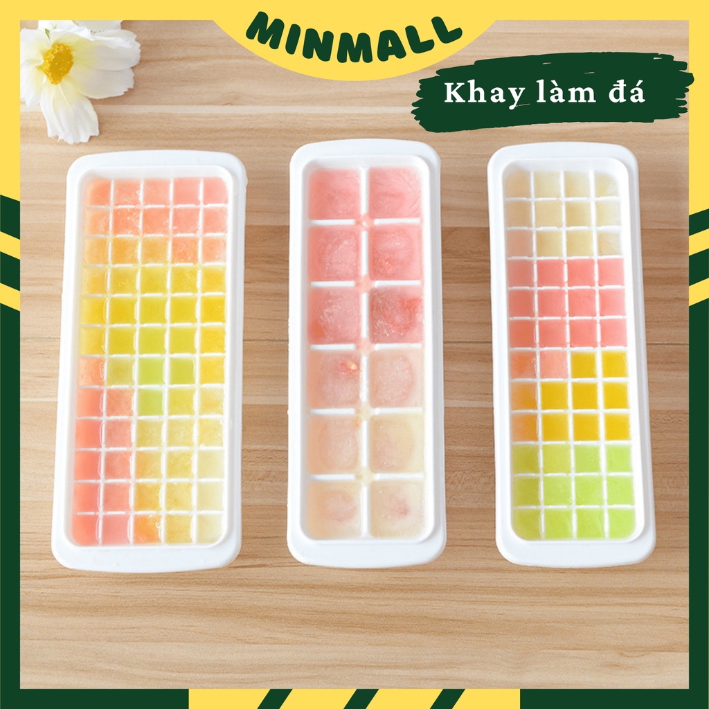 Khay đá / Khay làm đá 12 viên, 48 viên có nắp đậy #T1-07
