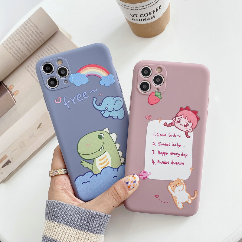 ST|【COD&Ready Stock】Dinosaur Cat Girl Soft Case for Vivo S1 Pro Y20 Y20s Y12s 2021 Y30i Y30 Y50 Y19 Y11 Y12 Y15 Y17 Y65 Y71 Y81 Y91 Y93 Y95 V5s V5 V7 Plus V9 V5 V11 V15 Z1 Pro U10