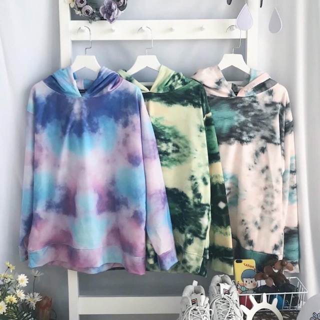 Áo hoodie loang màu unisex /hoodie tye die