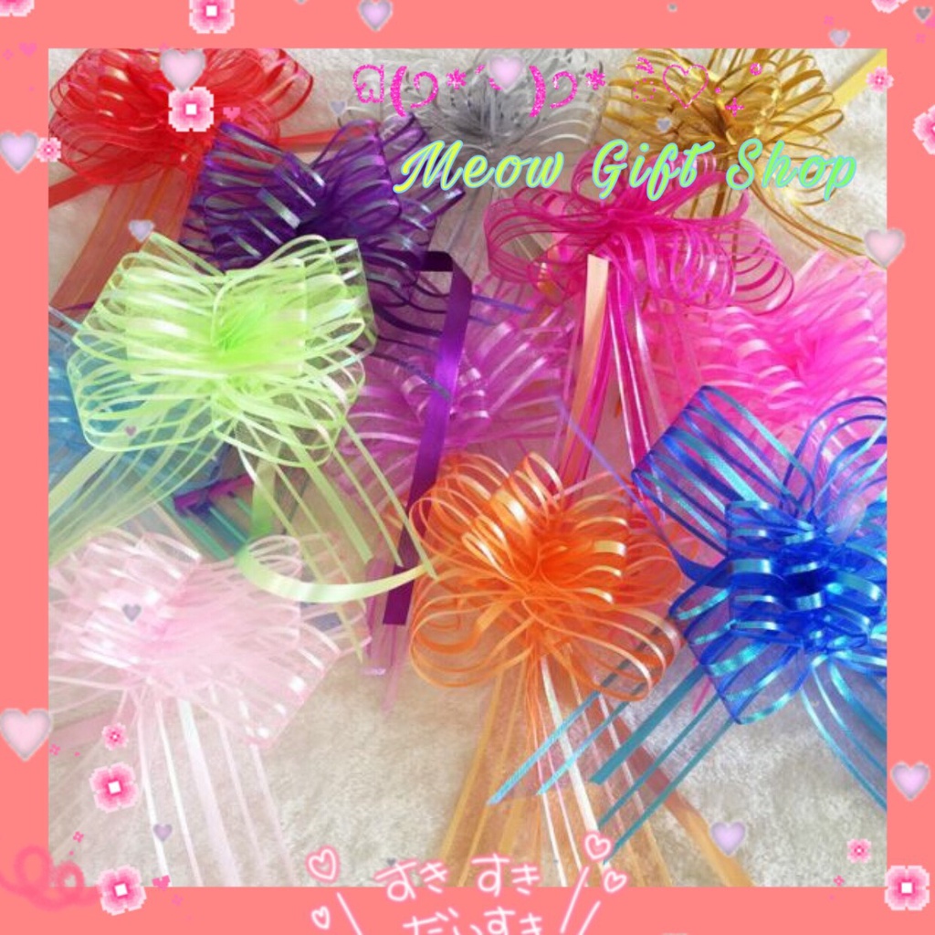 Mua Nơ rút chất liệu ruy băng voan đủ màu gói hoa,trang trí giỏ quà Tết ...