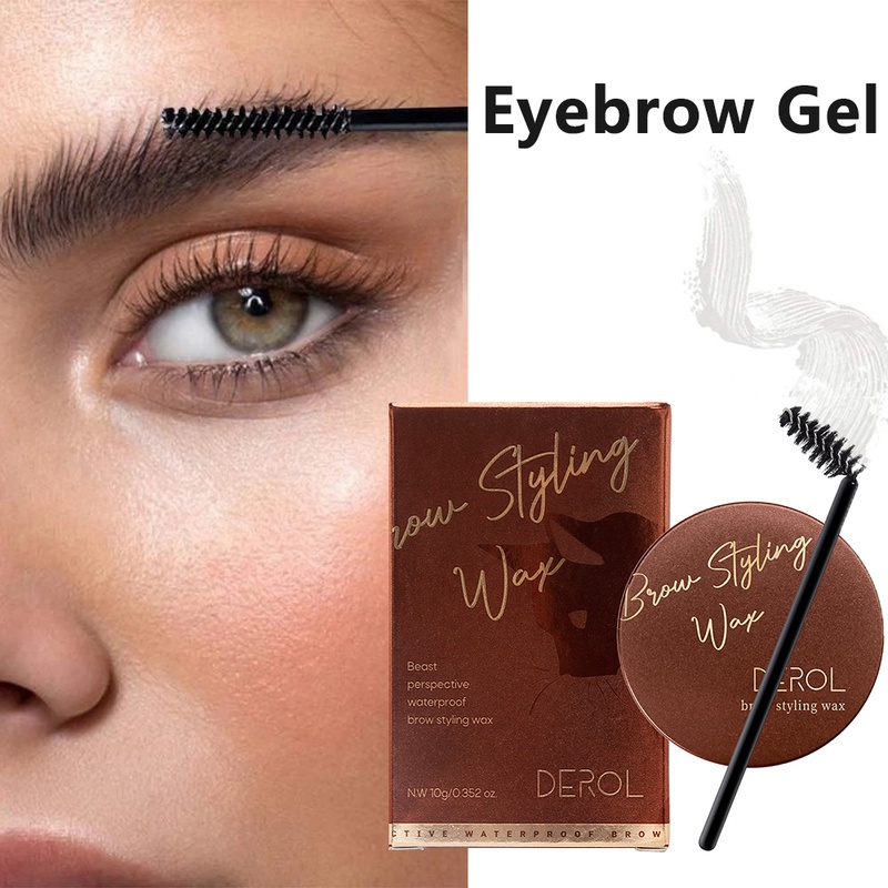 Gel Trang Điểm Lông Mày 3D Trong Suốt Chống Thấm Nước Chống Mồ Hôi Kèm Cọ Tiện Dụng