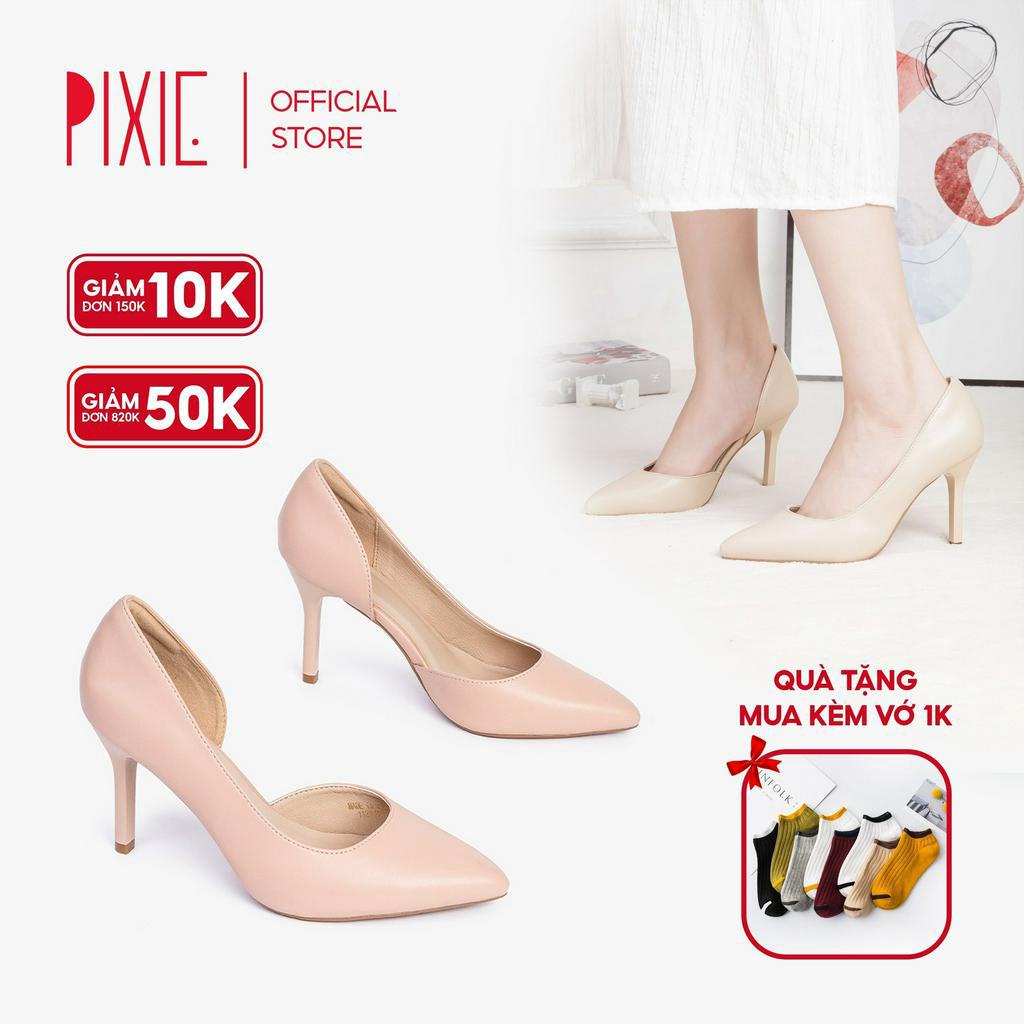 Giày Cao Gót 7cm Gót Nhọn Hở Eo Pixie X693