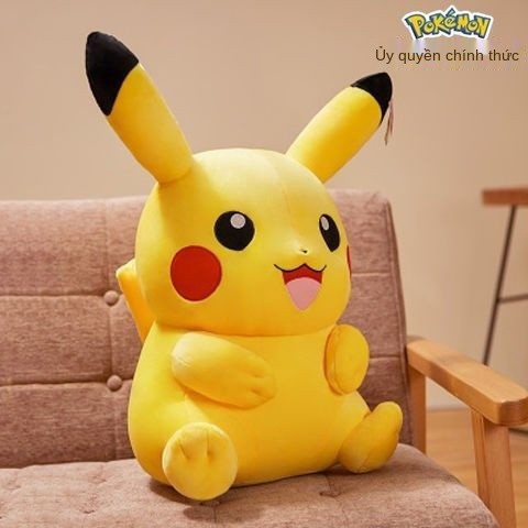 ▣Búp bê Pikachu chính hãng Đồ chơi sang trọng cho trẻ em lớn bé gái Quà tặng Gối ngủ Ragdoll Dễ thương