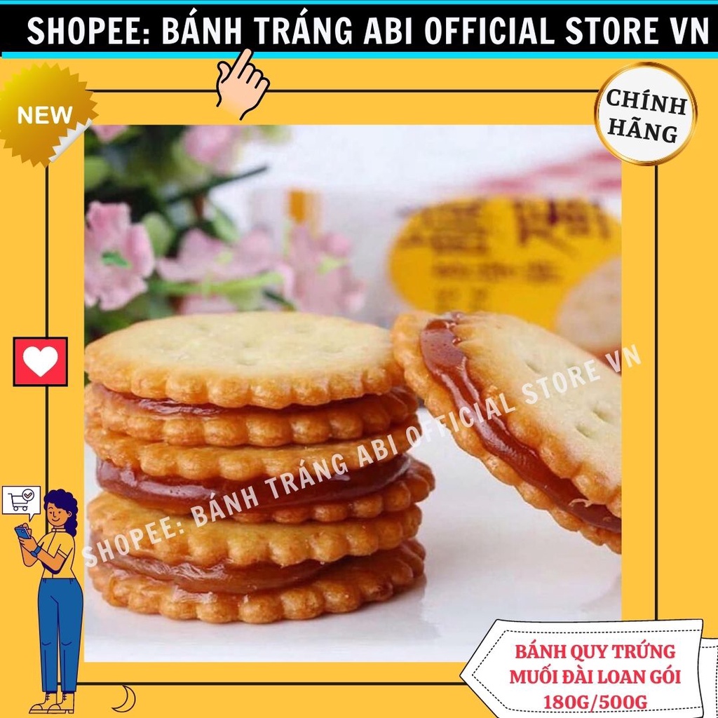 Bánh quy trứng muối hàng chuẩn thật Đài Loan DATE MỚI T8/2022 Gói 180gr/500gr