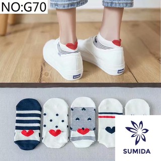 Tất -Vớ Nữ TNU06 Cổ Ngắn Nền Trắng In Hình Chống Tất Trơn Hiệu Quả Phong Cách Hàn Quốc Đẹp Giá Rẻ