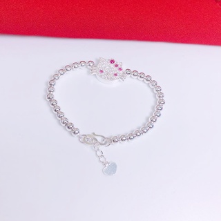 VÒNG TAY MÈO KITTY CHO BÉ GÁI CHUẨN BẠC TA CAO CẤP ĐẸP