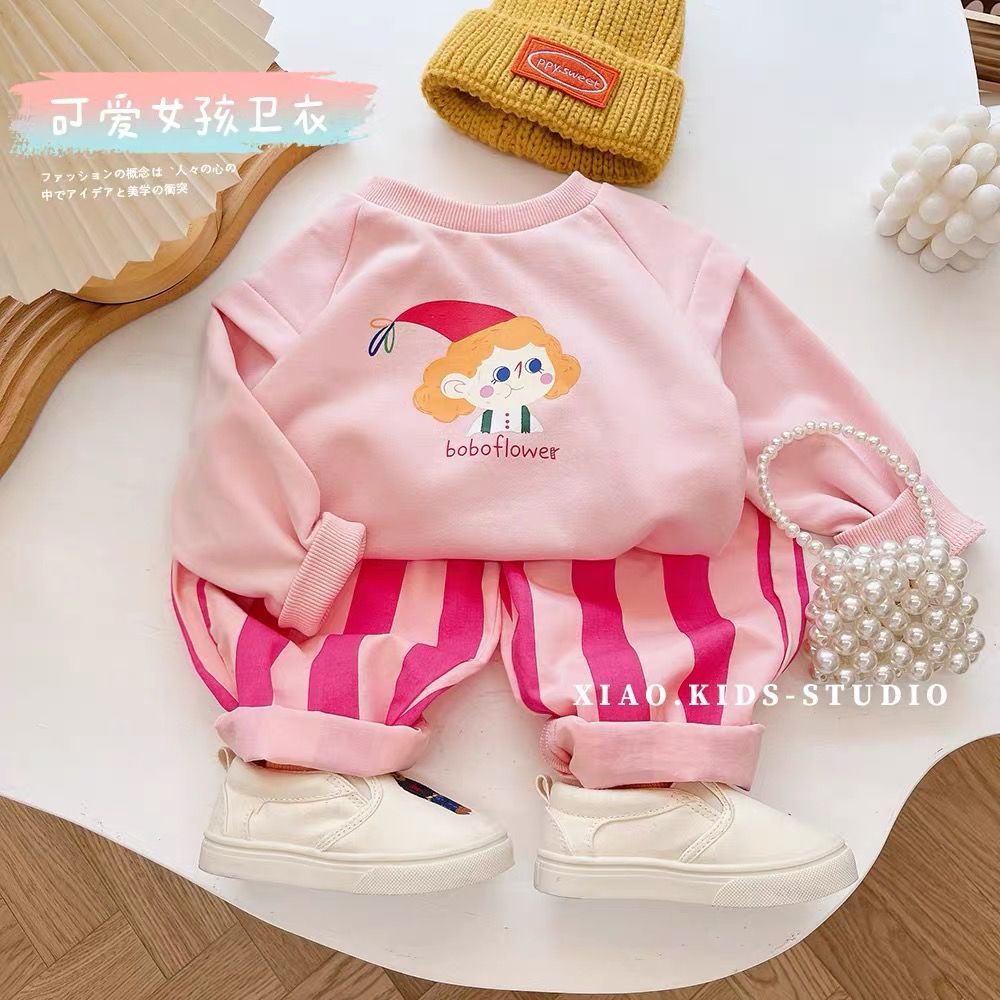 Áo Thun Dài Tay Dáng Rộng In Hình Hoạt Hình Phong Cách Hàn Quốc Thời Trang Mùa Thu Dành Cho Nữ