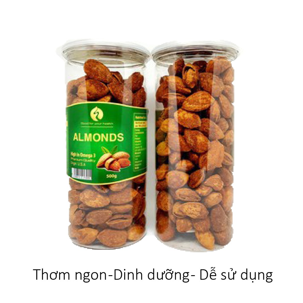 Hạnh nhân rang bơ Almonds nhập khẩu Mỹ hộp 450g giúp giảm cân, dinh dưỡng, tốt cho thai nhi Golovinshop