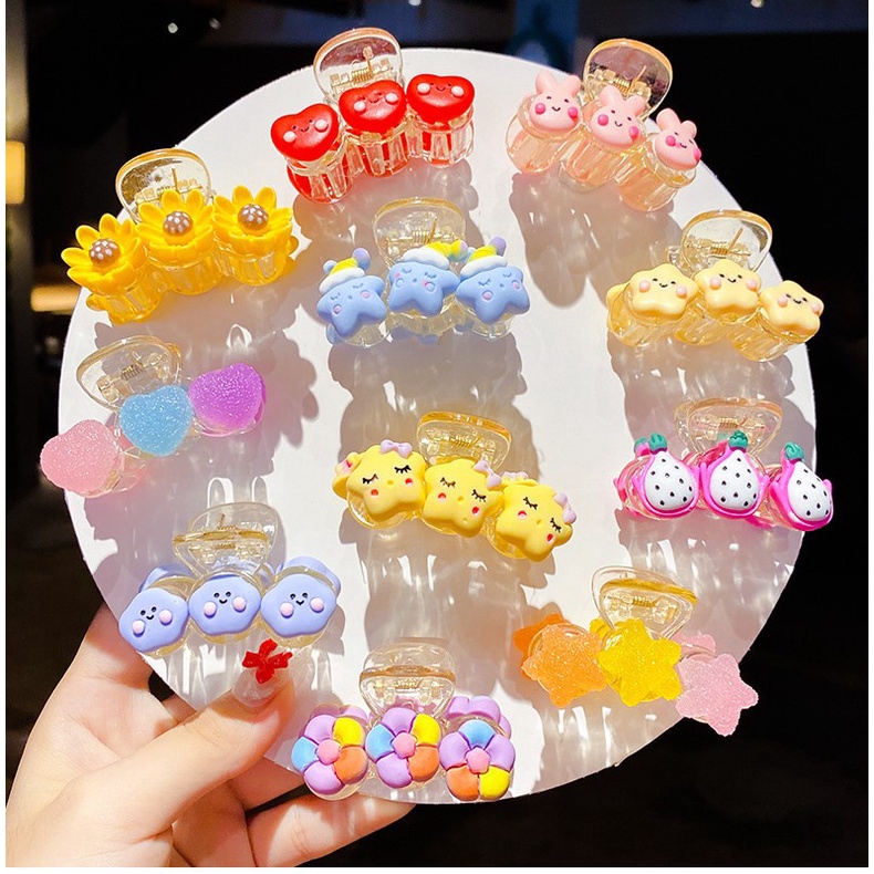 Kẹp tóc dài đính icon hoạt hình cho bé