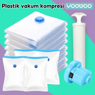 Image of YooWoo plastik kompresi vakum /Vacum Plastic Bag Travel / Vakum Baju Pakaian