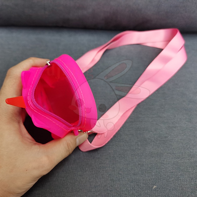 Túi Silicon đựng tiền xu đeo vai hình kỳ lân tích hợp đồ chơi ấn bong bóng vui nhộn dành cho trẻ em