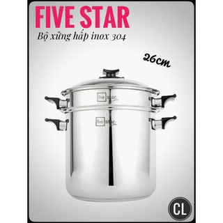 Bộ nồi xửng lồng sâu 26cm inox 304 Fivestar