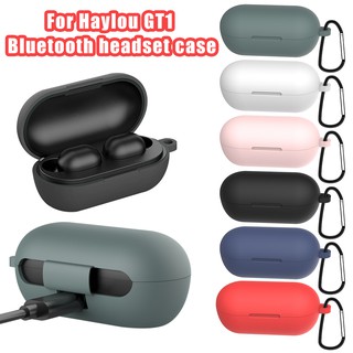 Vỏ Bảo Vệ Hộp Sạc Tai Nghe Haylou GT1 Pro Haylou GT1 Plus Bằng Silicon Có Khóa Cài Chống Thất Lạc
