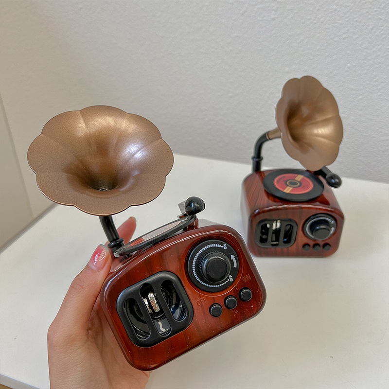 Hộp Nhạc Mini Hình Máy Nghe Nhạc Cổ Điển Thời Trang Để Bàn Trang Trí