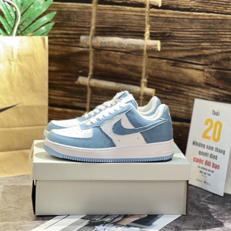 Giày Thể Thao MHSneakers Cổ Thấp - AF Xanh Blue Denim Mới (hình thật+full hộp)