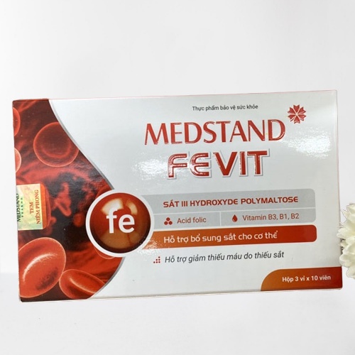 Bổ sung Sắt và Acid Folic cho bà bầu - Medstand Fevit - Hộp 30 viên bổ máu cho phụ nữ mang thai, sau sinh
