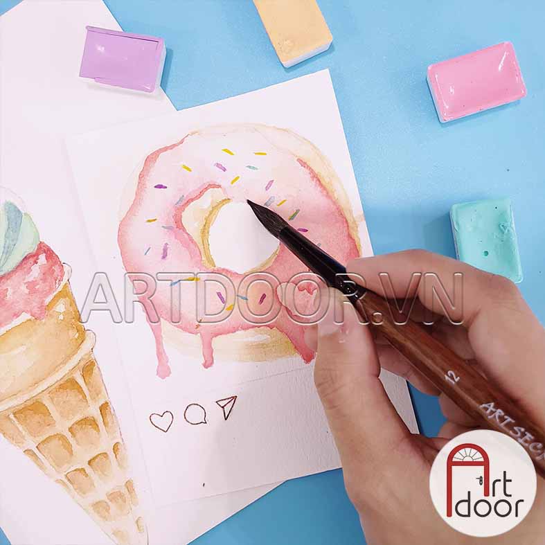 [ARTDOOR] Cọ vẽ màu nước ART SECRET lông Sóc thân Nâu (777R)