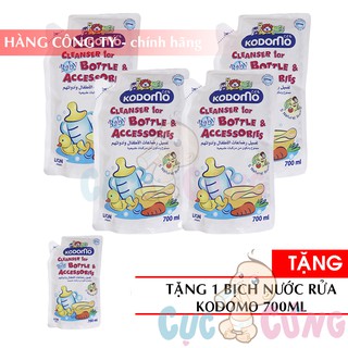 Bộ 4 nước rửa bình sữa KODOMO Thái Lan TẶNG 1 Bịch nước rửa bình sữa KODOMO