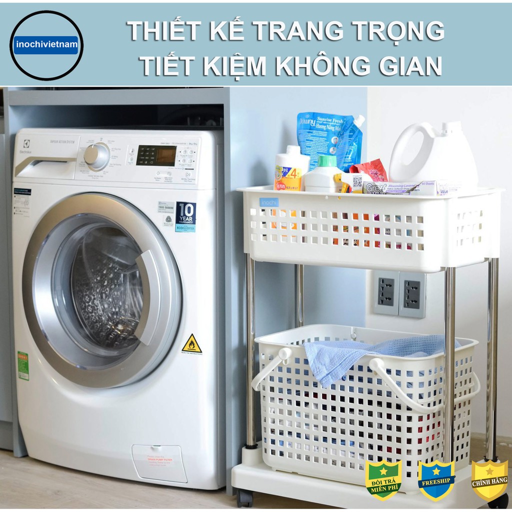 Kệ giặt di động SALE Nachi Nhưa Cao Cấp Chắc Chắn Sang Trọng Gọn Gàng Đựng Được Đồ Nặng Dễ Lau Chùi KE011