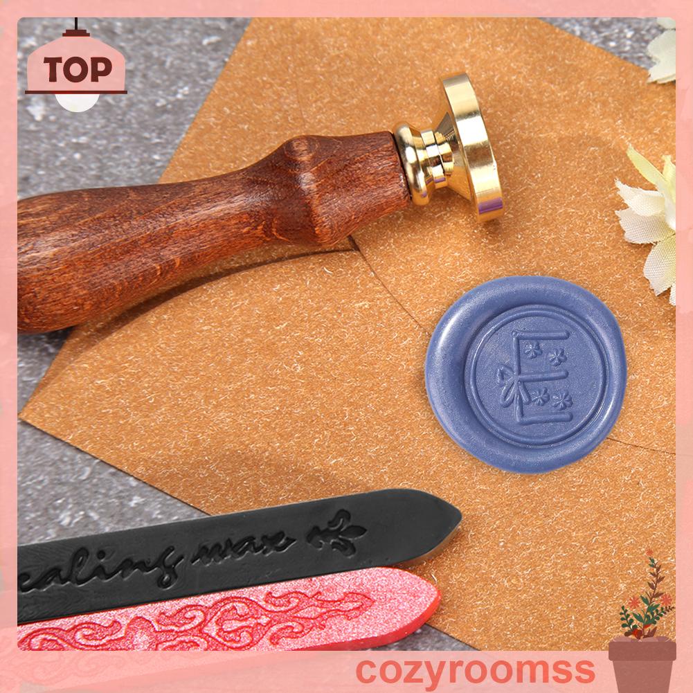 Con Dấu Sáp Đầu Tròn In Chữ Cái Bằng Đồng Trang Trí Thủ Công