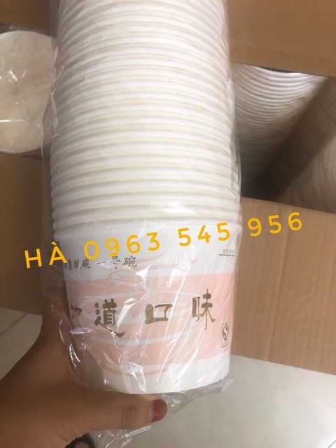 Sỉ 500 bát giấy đựng bún - phở  - mì cay 1000ml kèm nắp