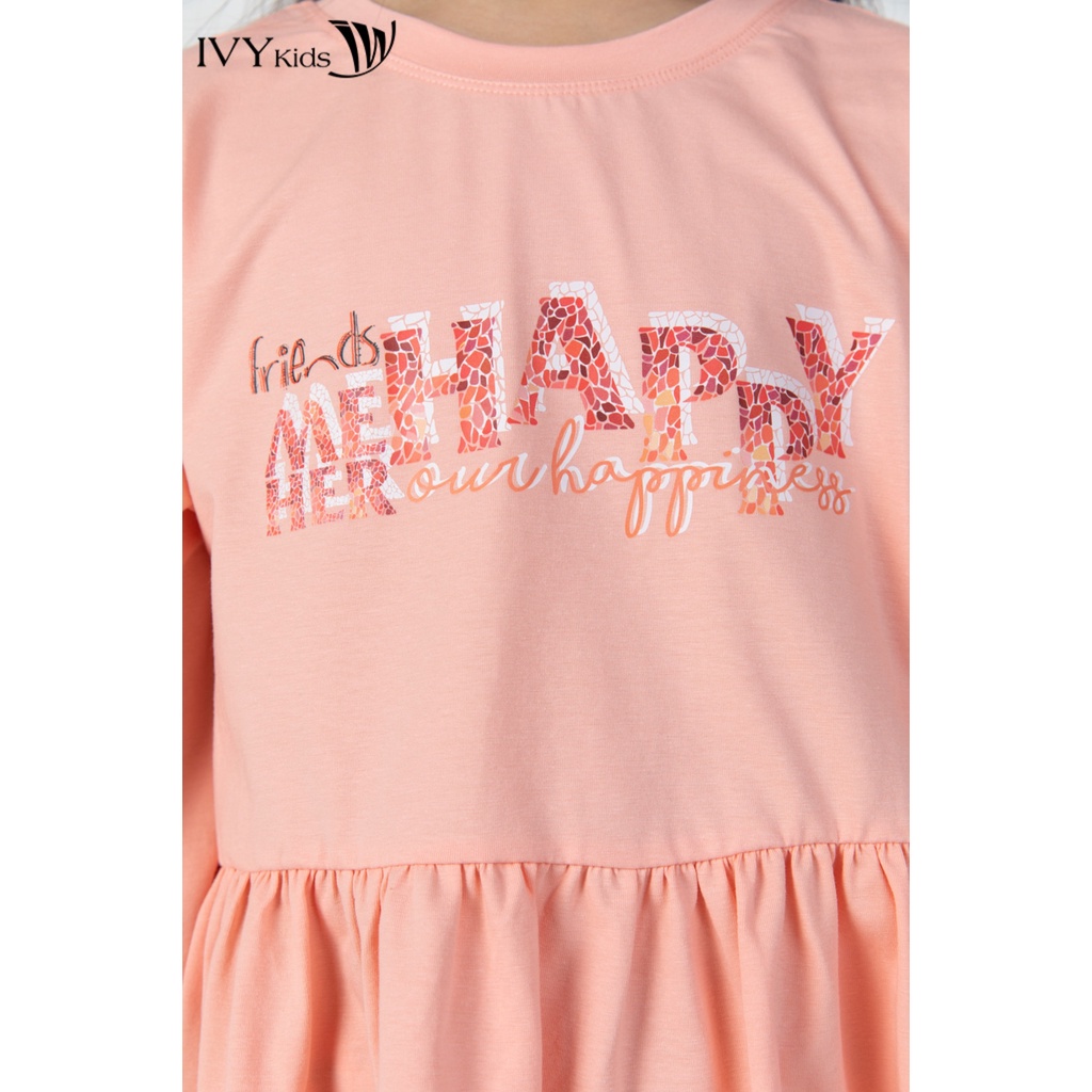 [NHẬP WABRTL5 GIẢM 10% TỐI ĐA 50K ĐH 250K ]Áo thun bé gái dáng peplum Happy IVY moda MS 58G1401