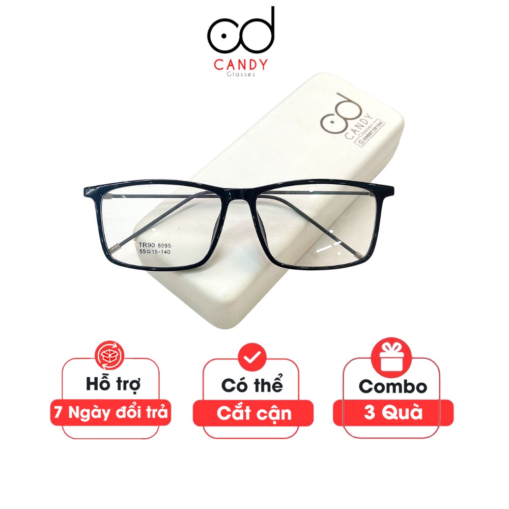 Gọng kính cận vuông thanh mảnh nam nữ 8095 – Tiệm kính Candy