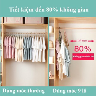 Combo 8 móc treo quần áo ma thuật thông minh-móc treo đồ xếp gọn xoay 360 độ siêu tiết kiệm không gian