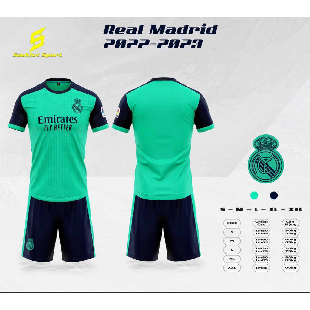 HOT FULL REAL 2022 _Bộ quần áo bóng đá Real 2022 mới nhất các mẫu