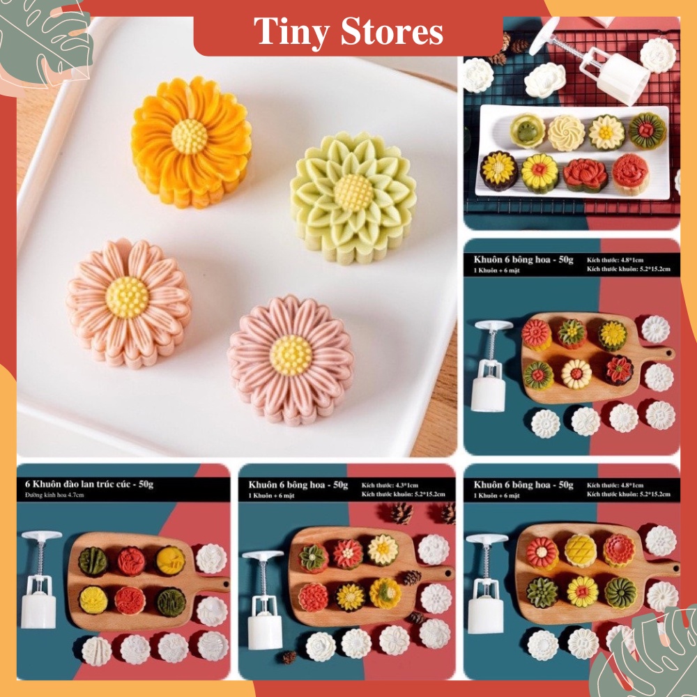 Khuôn bánh trung thu 50g 75g 100g 125g, Khuôn làm bánh trung thu lò xo 2022 3d hiện đại